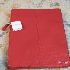 Coach Vibrant Red Leather Tablet Sleeve